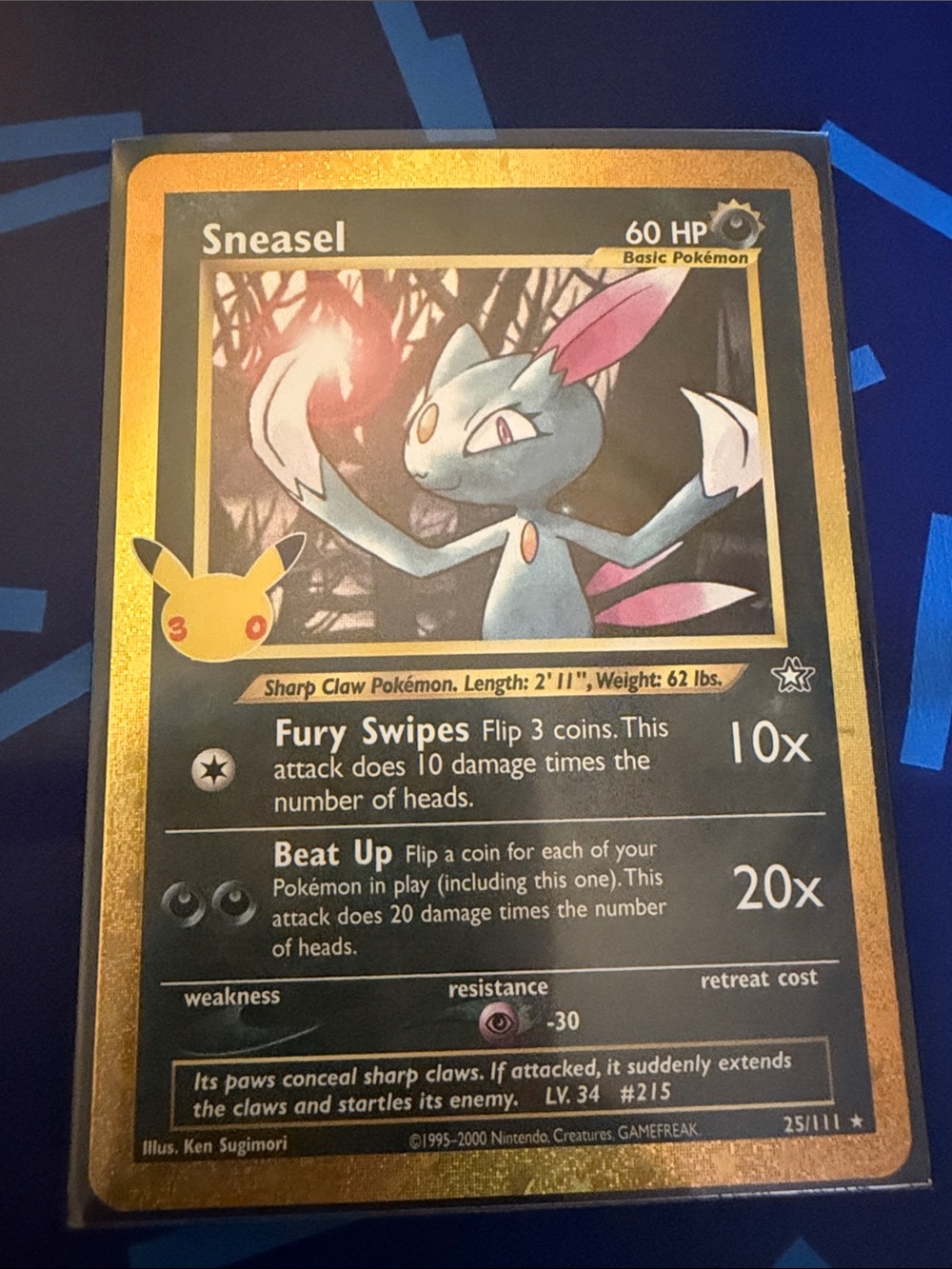 Sneasel Collectible Trading Card - Black and Gold